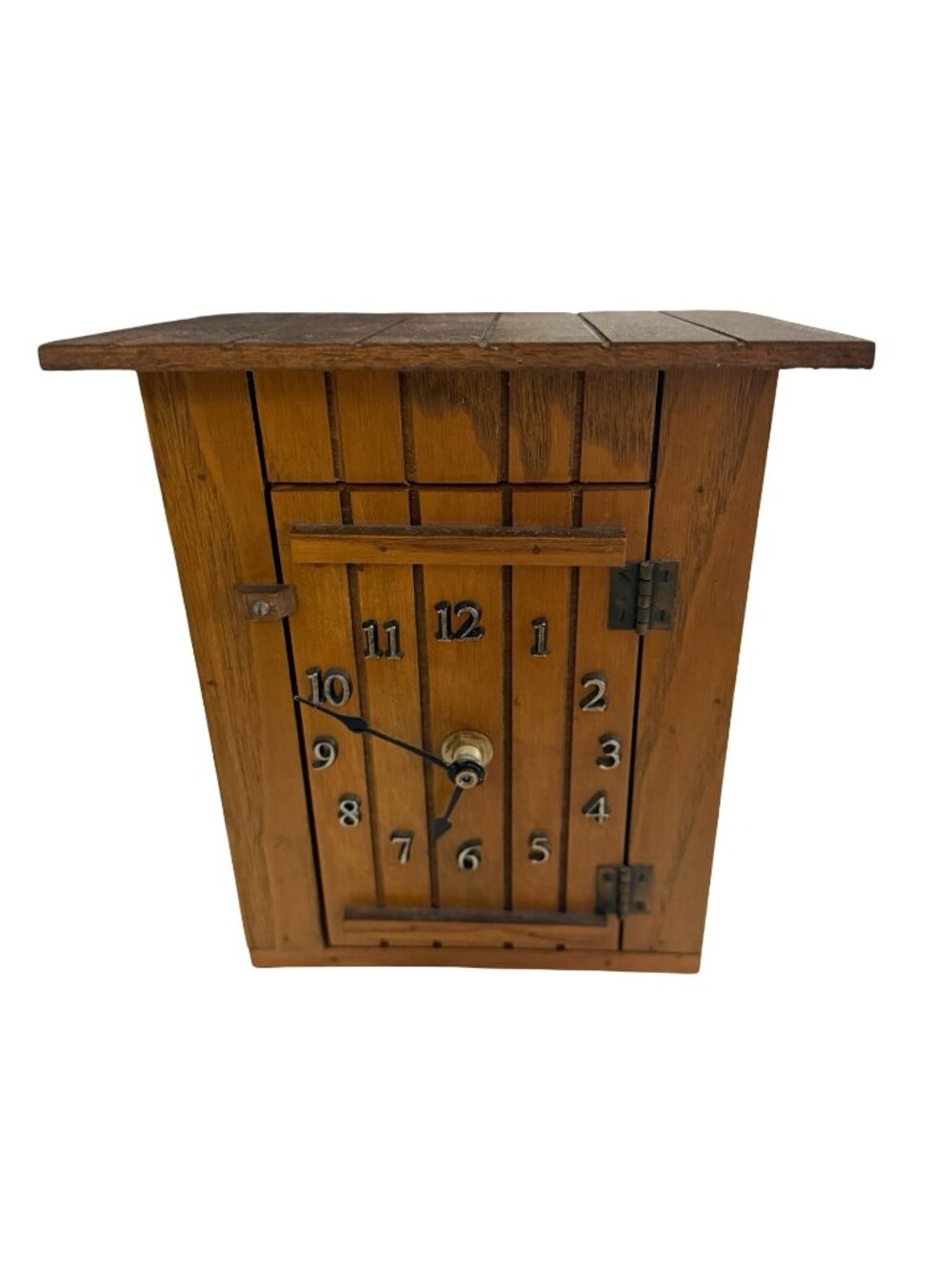 Vintage John M. Pollard Wooden Outhouse Wall Clock Sears 1983 Rustic Cabin Decor